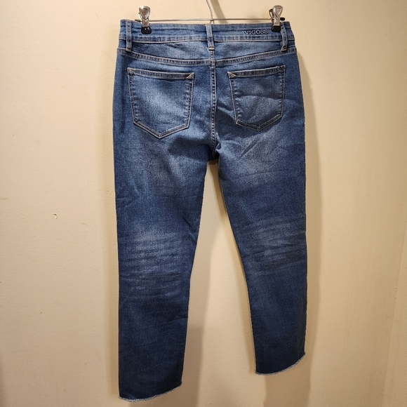 Vigoss women's washed blue mide rise Straight legs  jeans size 26 - Picture 2 of 11